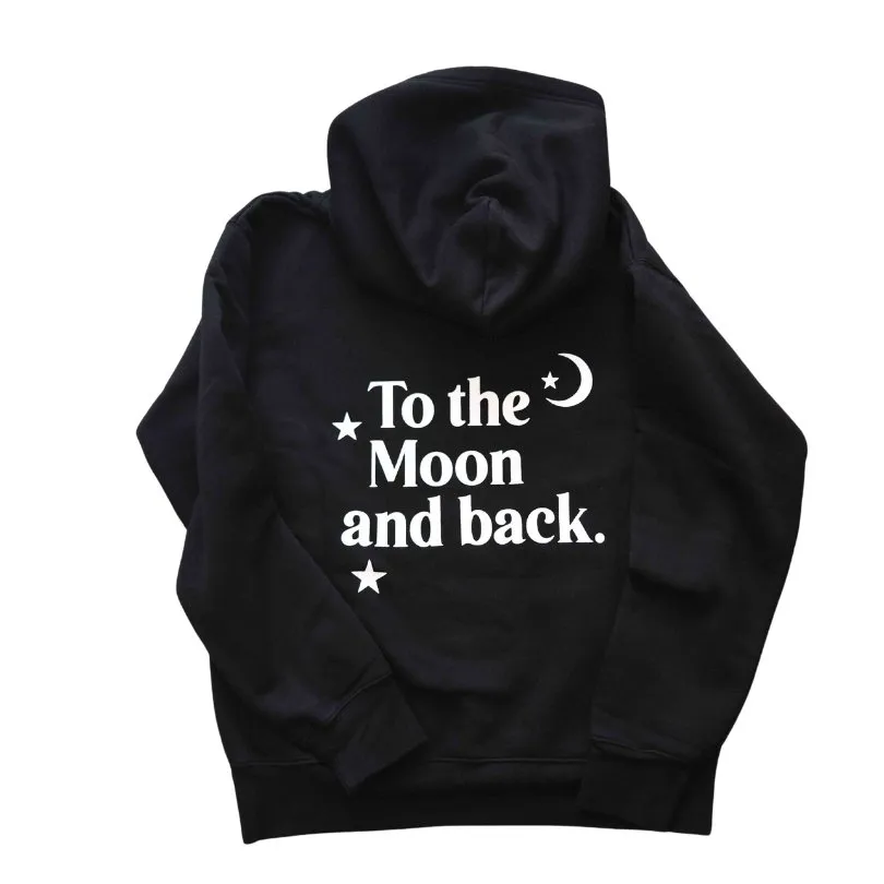 Brunette the Label  To The Moon & Back Hoodie - Black