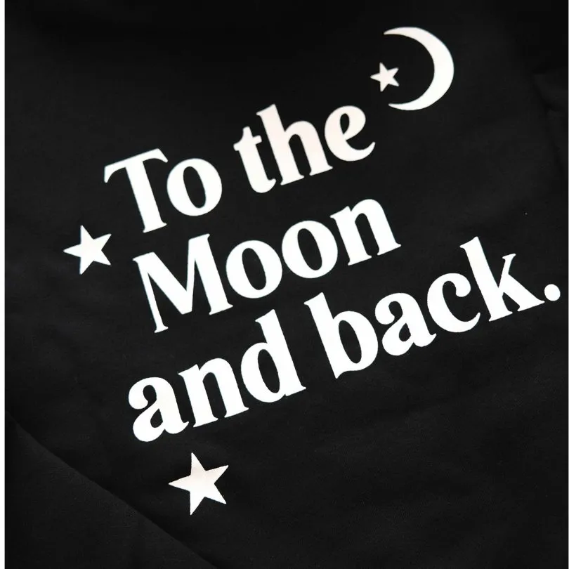Brunette the Label  To The Moon & Back Hoodie - Black