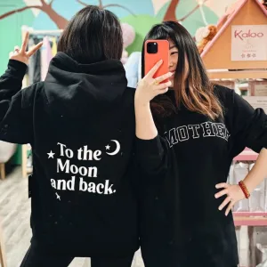 Brunette the Label  To The Moon & Back Hoodie - Black