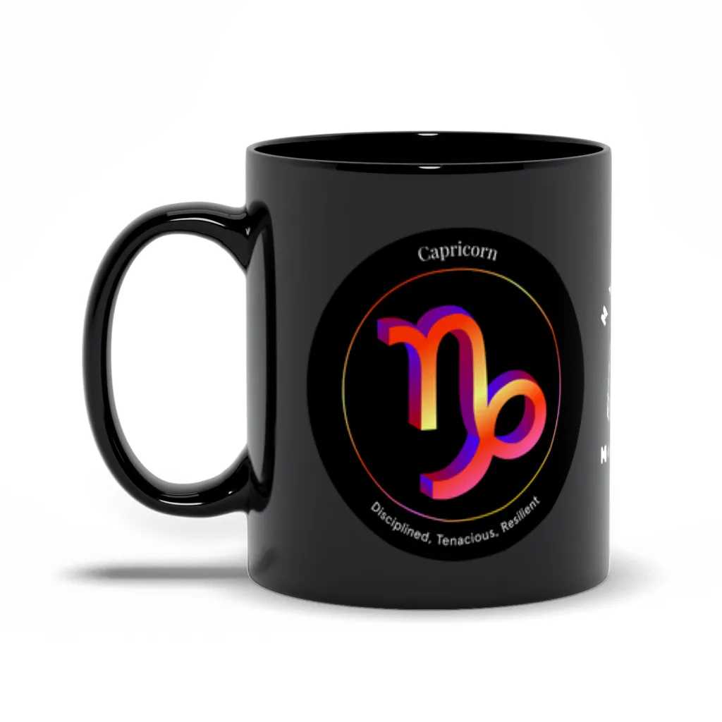 Capricorn Black Mug