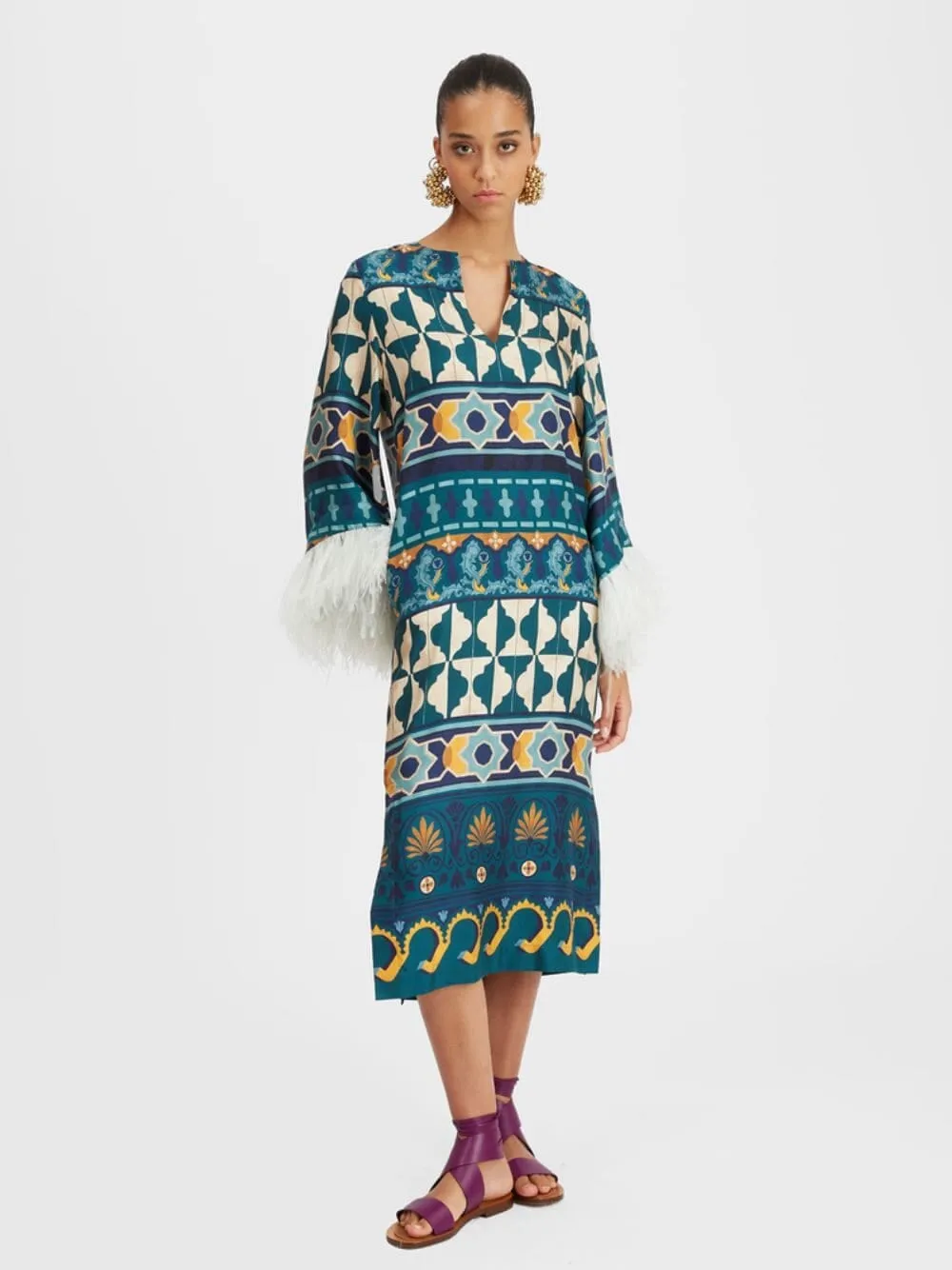 Casareale Emerald Silk Kaftan