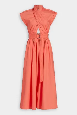 Celeste Wrap Dress in Coral