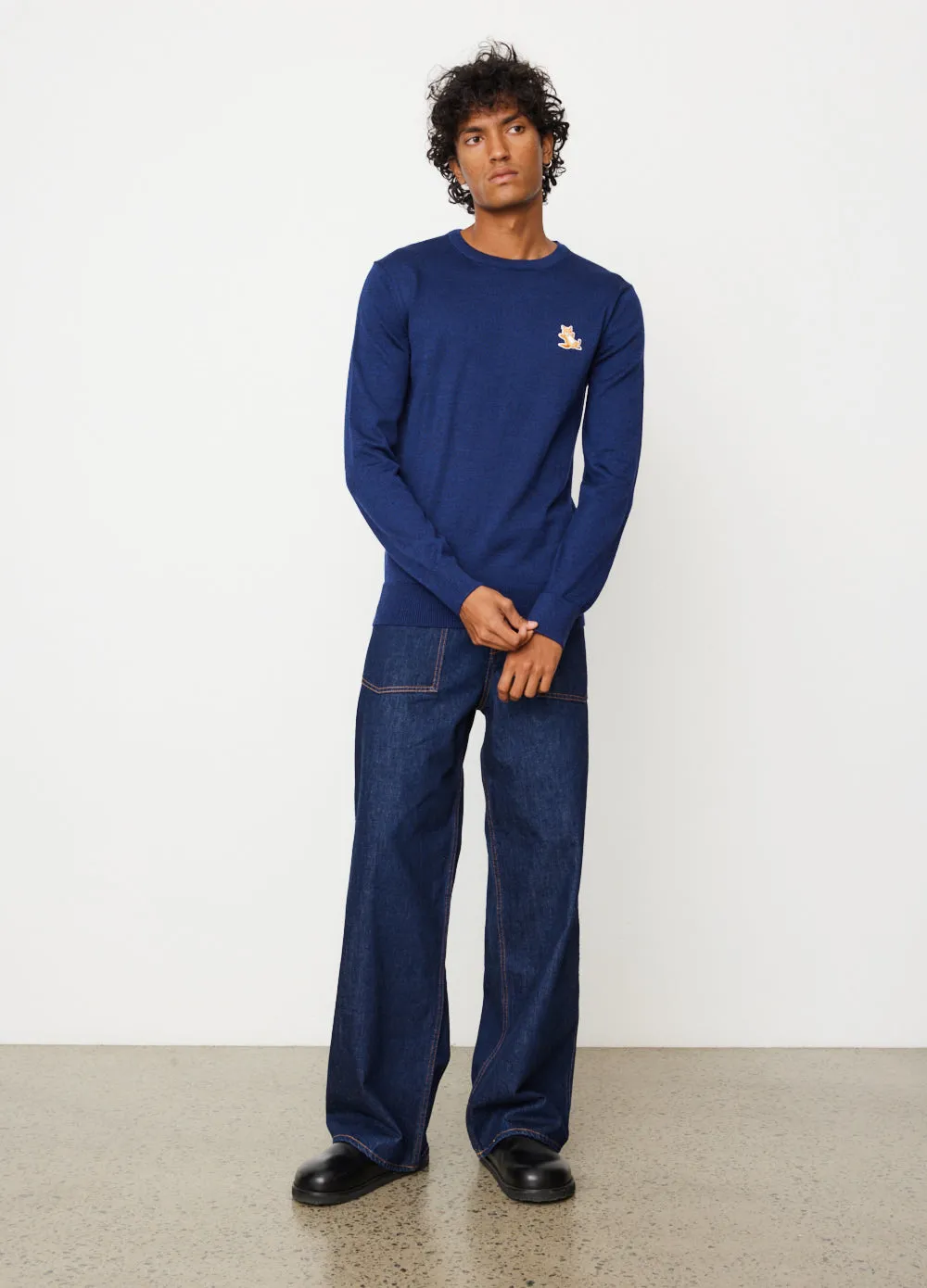Chilax Fox Patch Classic R-Neck Jumper
