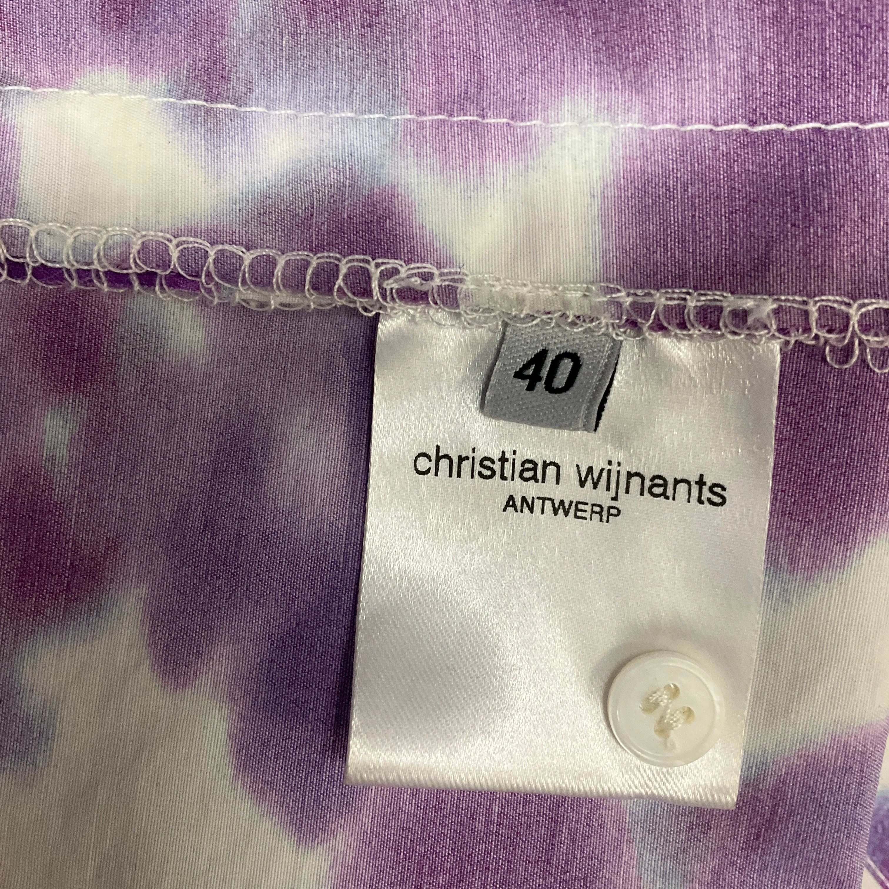 Christian Wijnants Purple / White Tie-Dye Print Long Dress