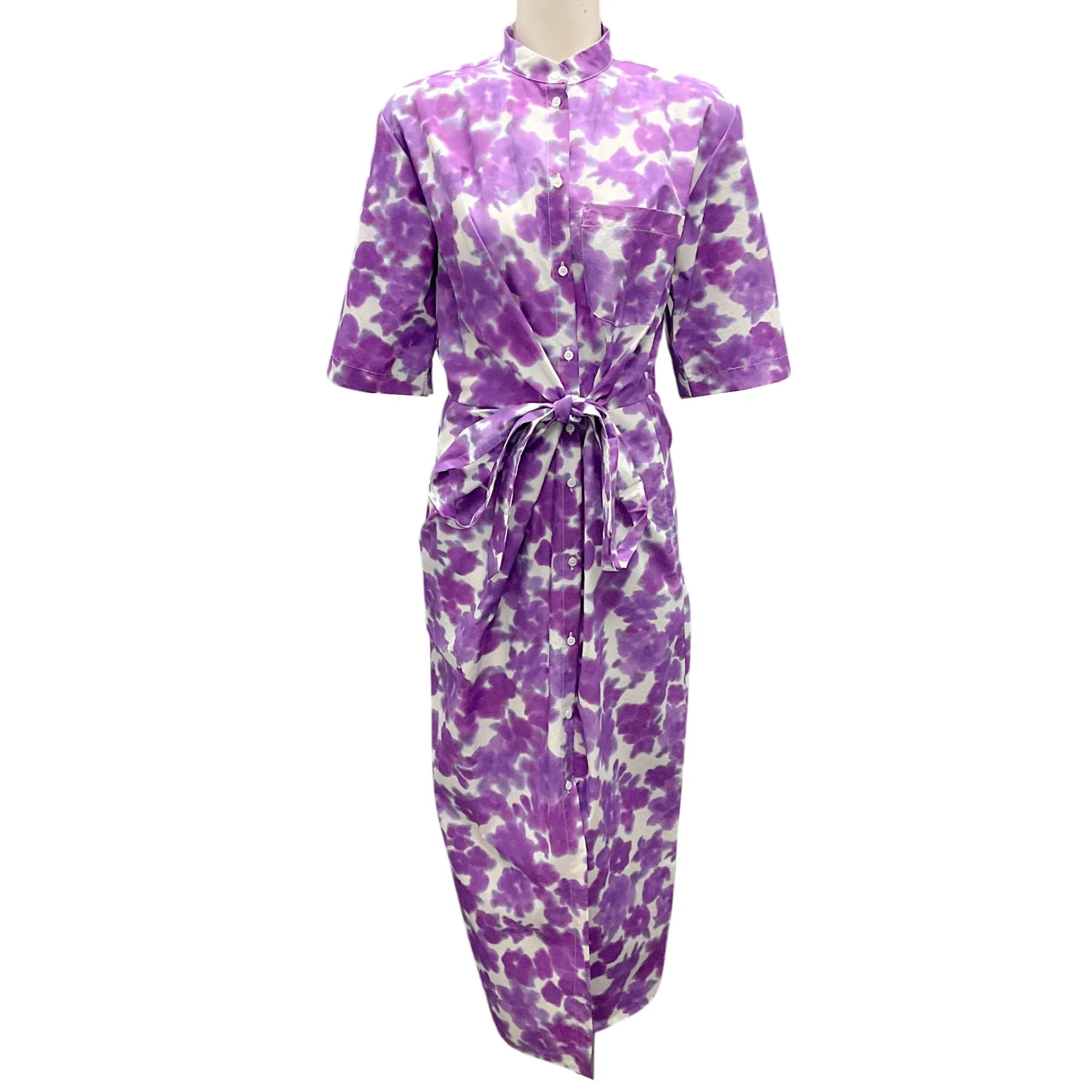 Christian Wijnants Purple / White Tie-Dye Print Long Dress