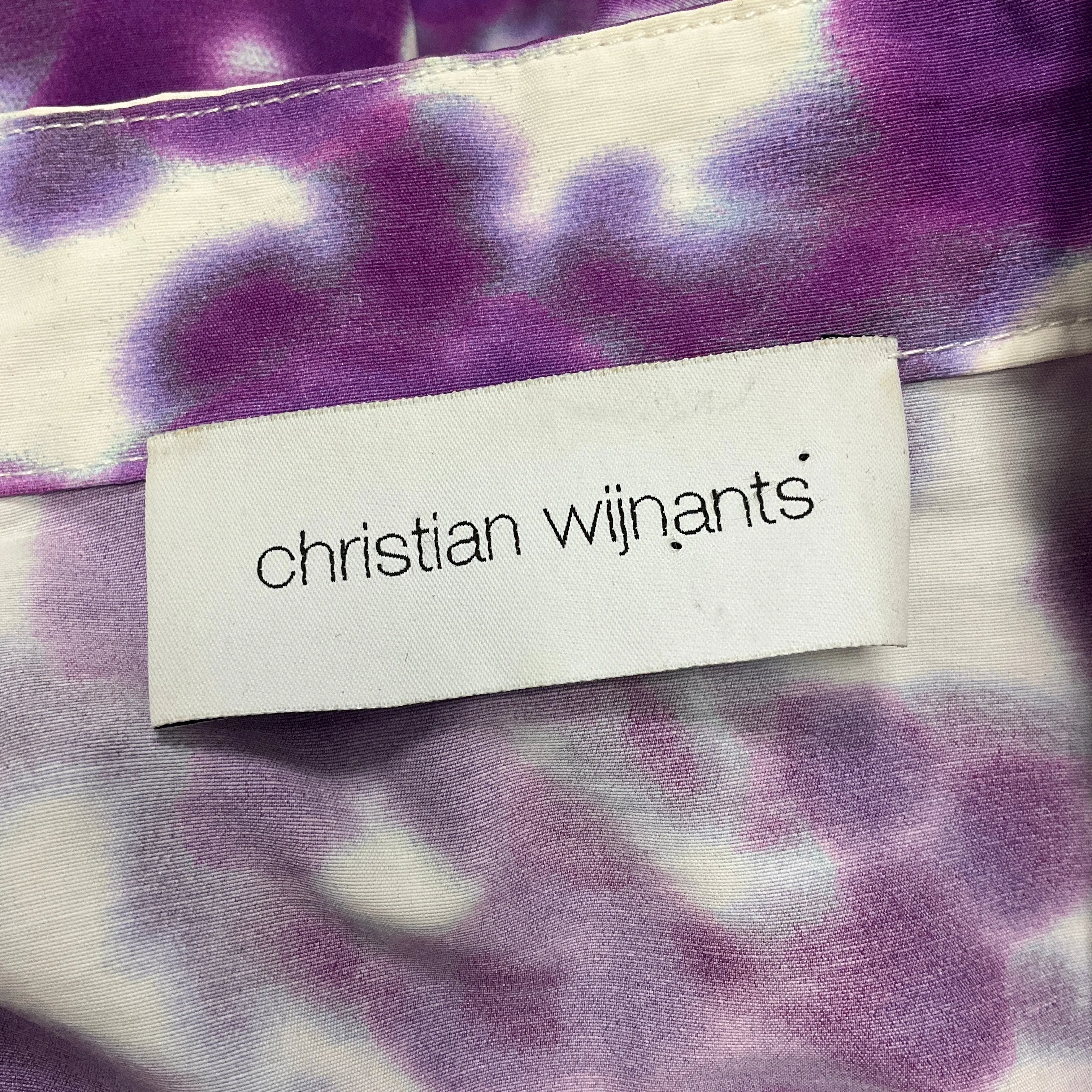 Christian Wijnants Purple / White Tie-Dye Print Long Dress