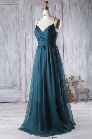 Classic Chiffon Bridesmaid Gown with Shoestring Straps