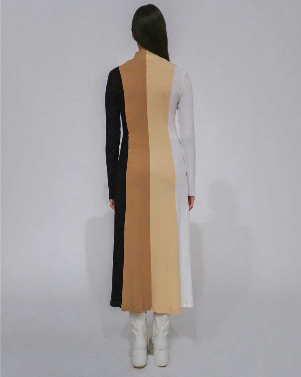 COLORBLOCK TURTLENECK DRESS