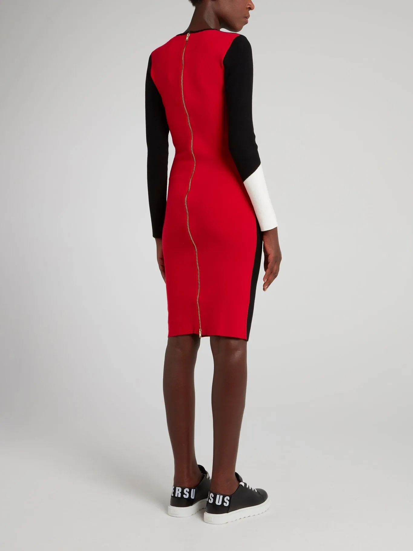 Colour Block Rear Zip Mini Dress