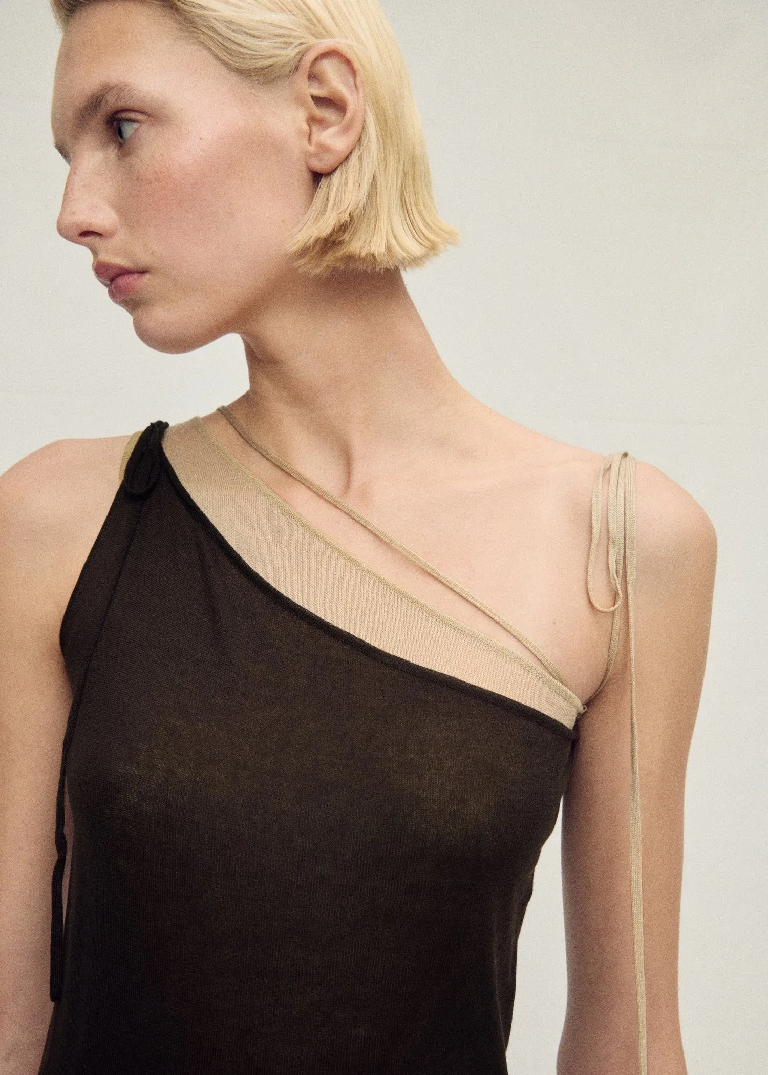 Combined lyocell knit dress