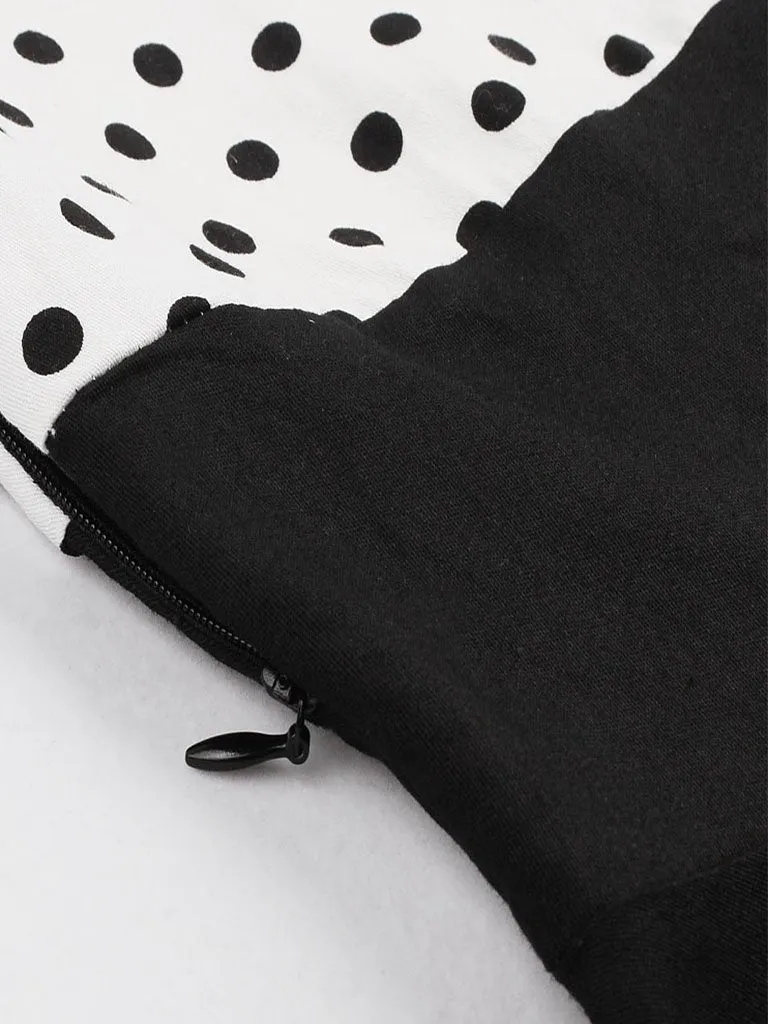 Cotton High Waist Polka Dots 1950s Vintage Dress