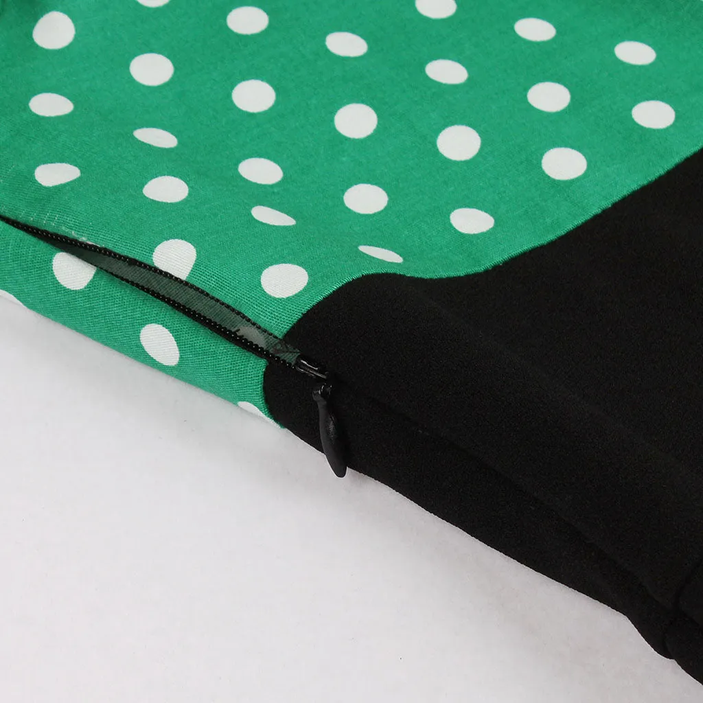 Cotton High Waist Polka Dots 1950s Vintage Dress