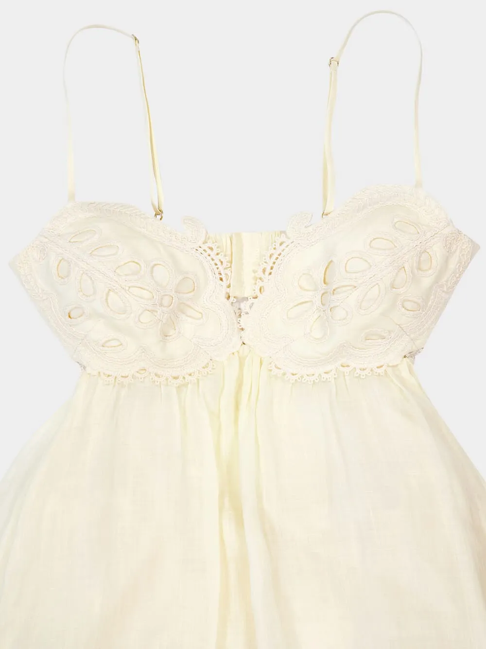 Cream Coco Embroidered Ramie Maxi Dress