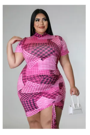 Curvy Black and Pink Dress