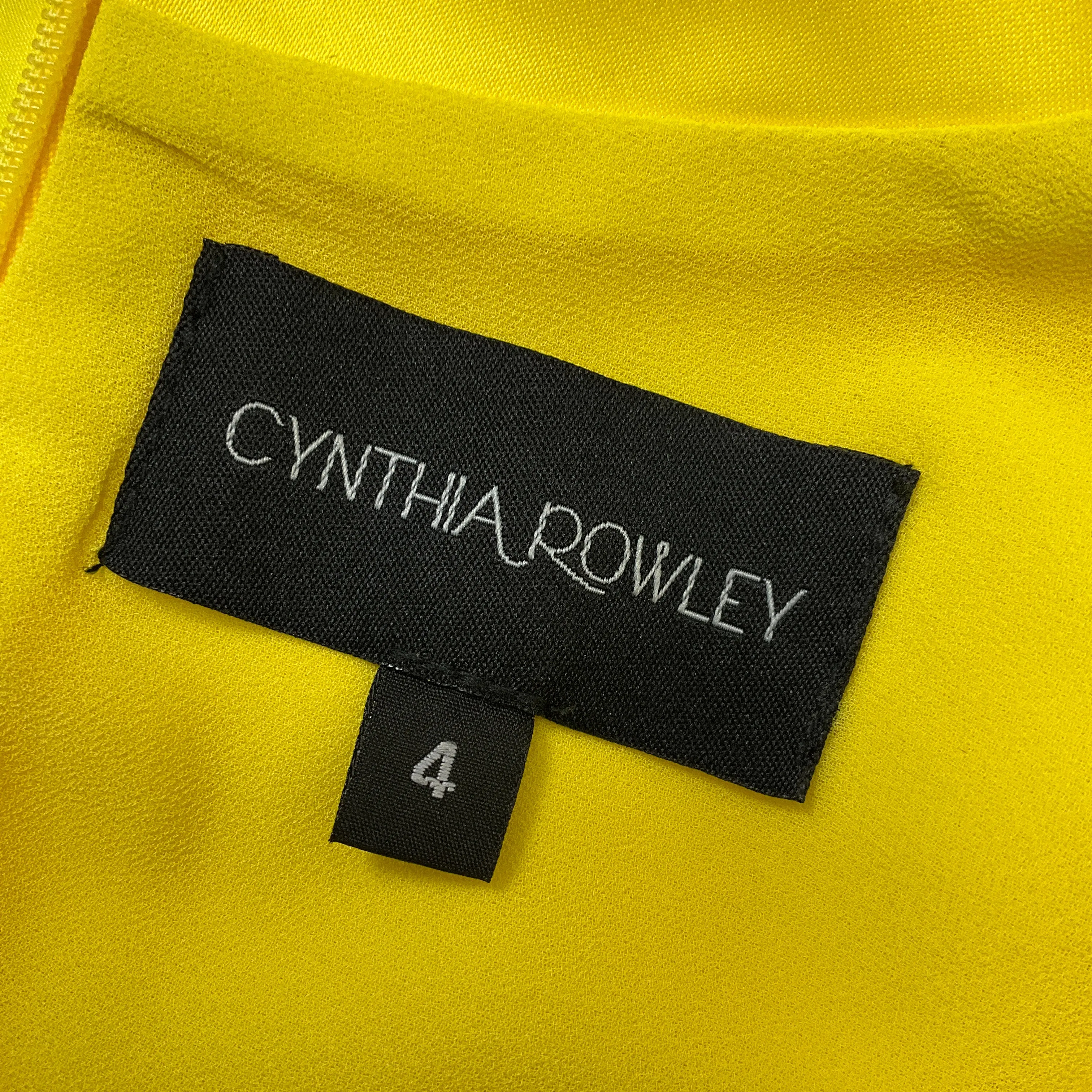 Cynthia Rowley Yellow Satin Gemstone Embellished Mini Dress