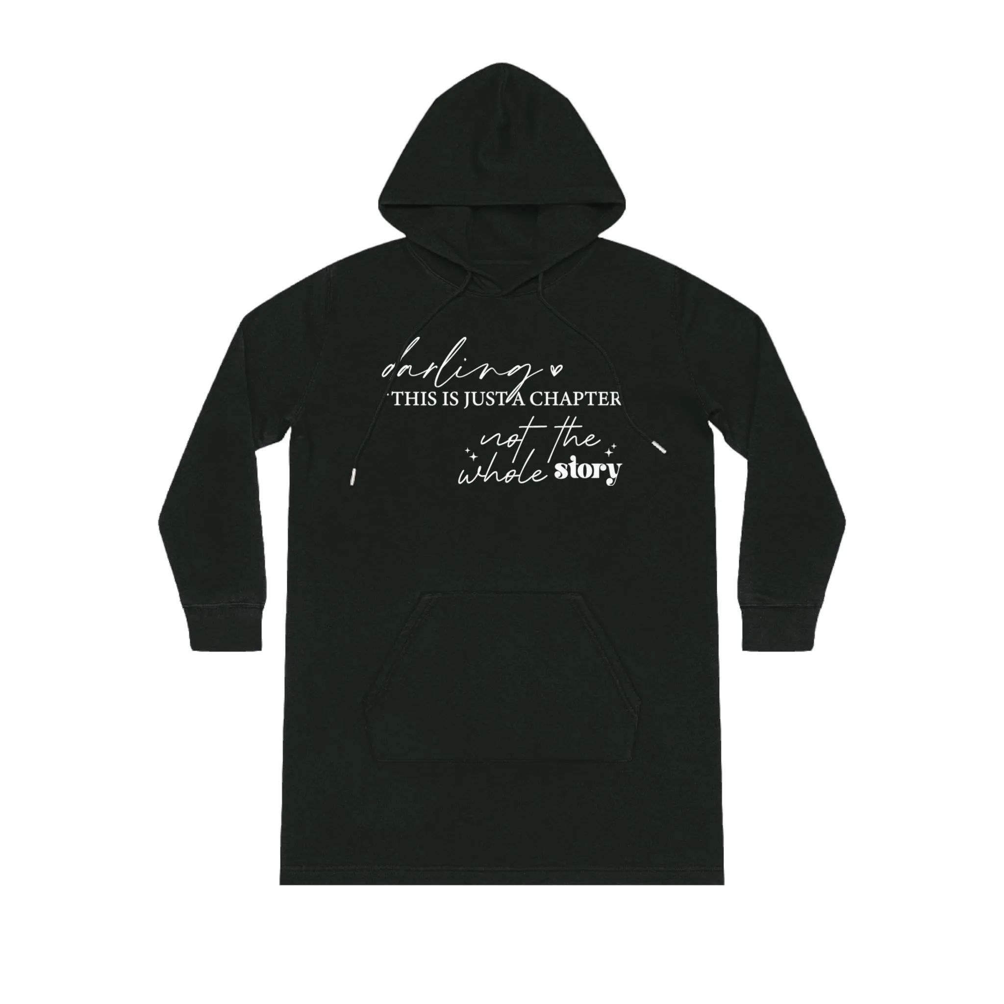 Darling This is Just a Chapter, Women's Streeter Organic Hoodie Dress (Dark), Printed