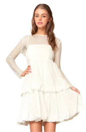 Davi & Dani Checker Print Side Pockets Textured Mini Dress