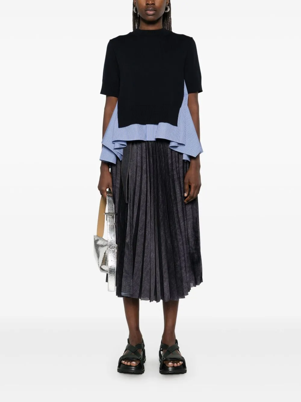 Denim mix skirt