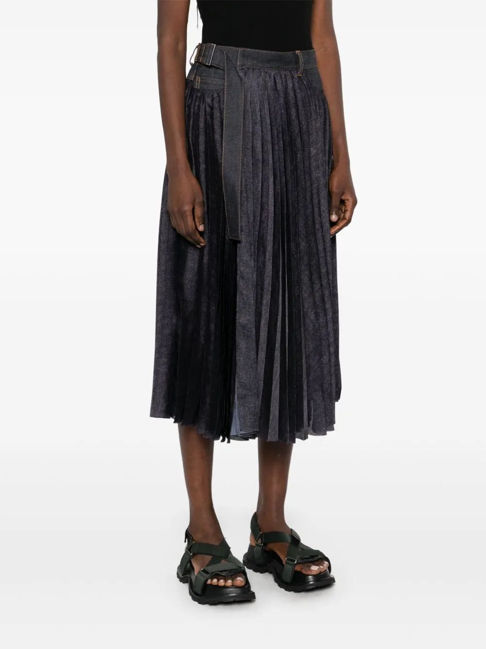 Denim mix skirt
