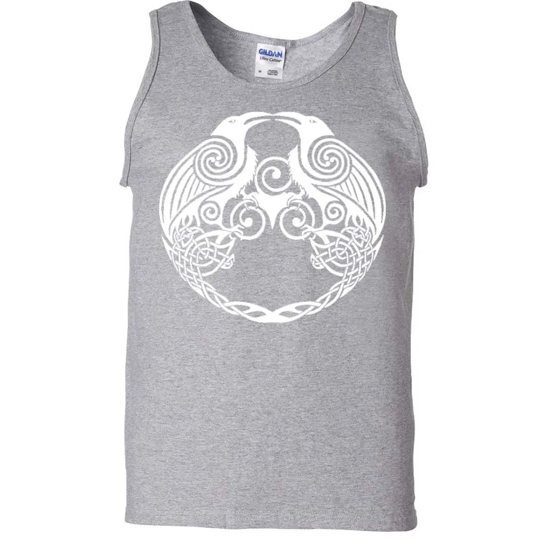 Dual Raven White Print Asst Colors Tank Top