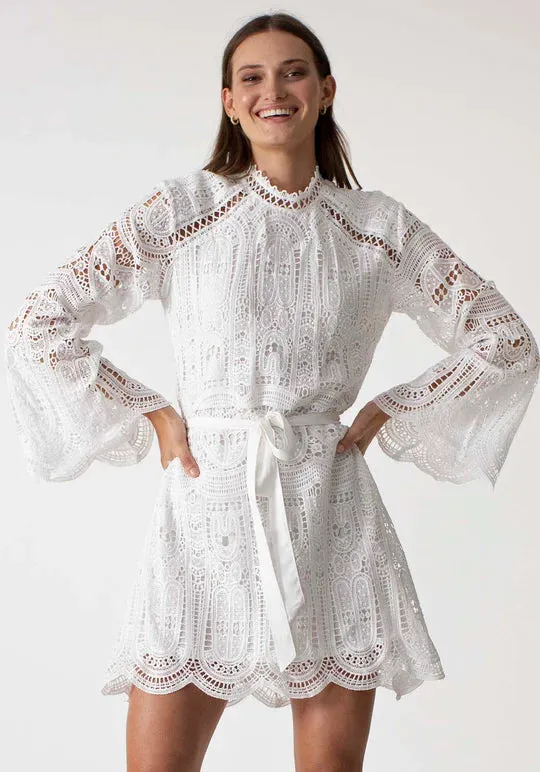 Dutiful Lace Dress - White