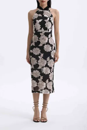 EMBROIDER SLEEVELESS CHEONGSAM DRESS