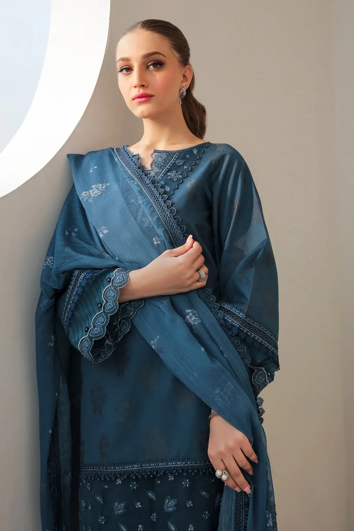 EMBROIDERED JACQUARD LAWN UF-314