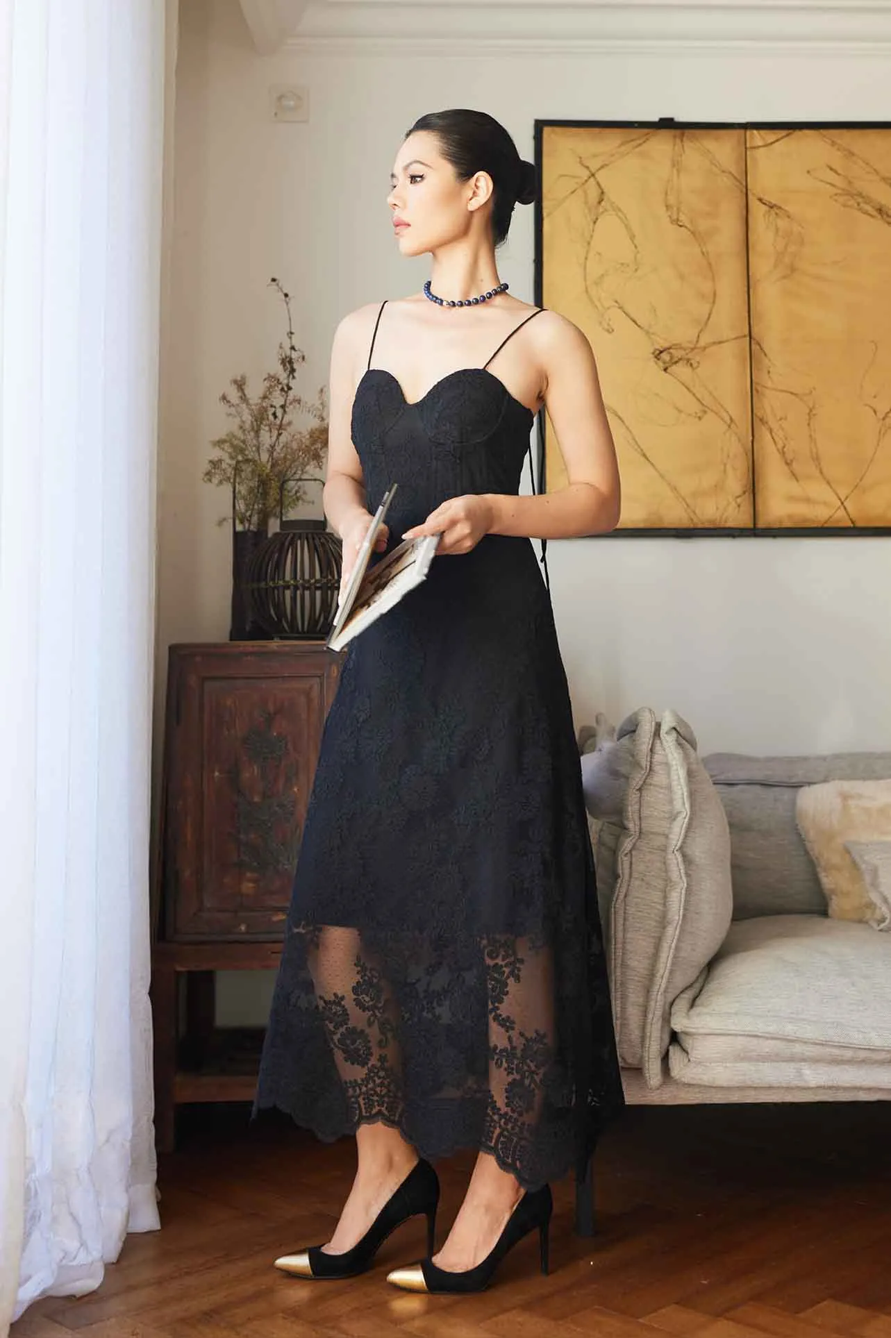 EMBROIDERED LACE DRESS