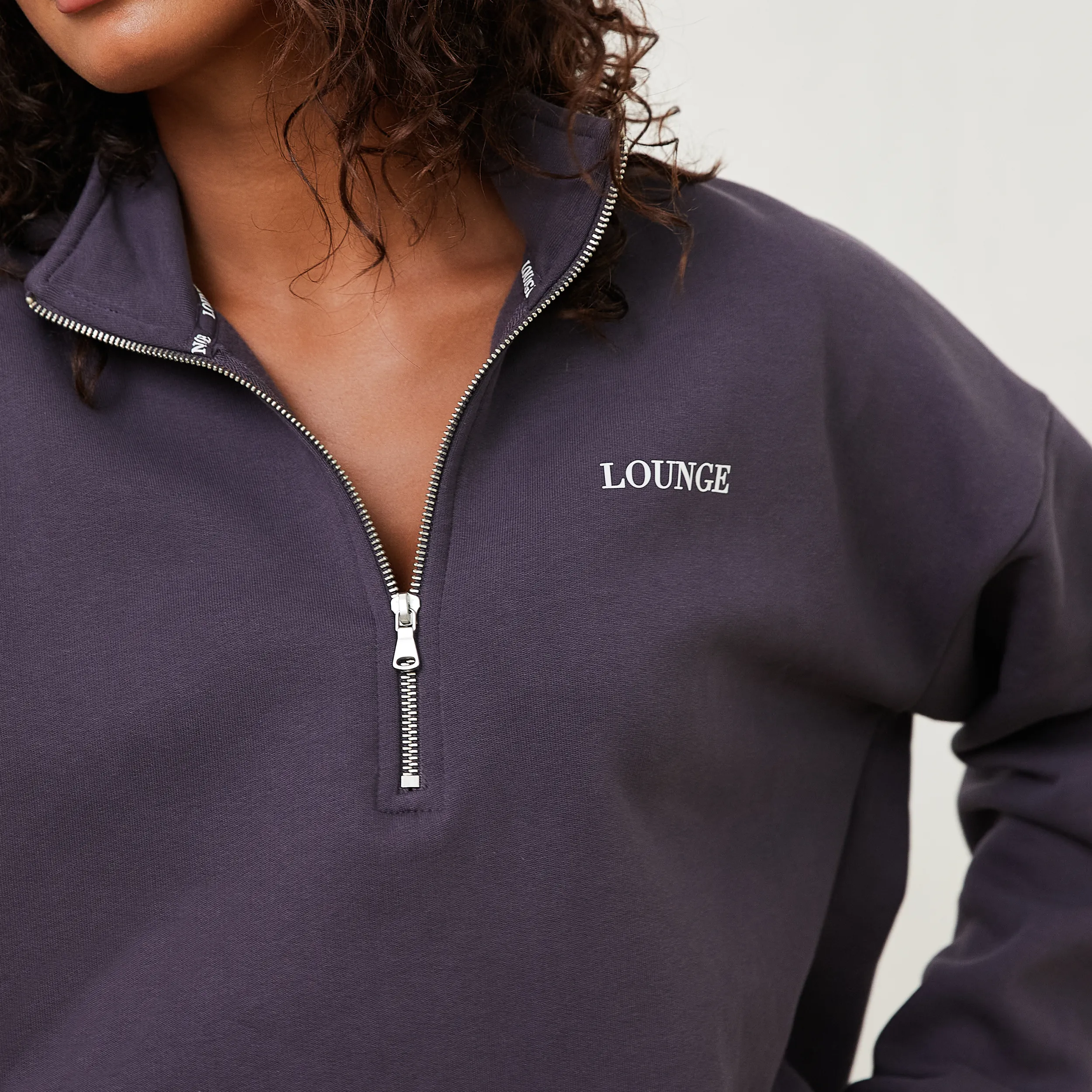Essential Pull Oversize avec Quart de Zip - Bleu fumé