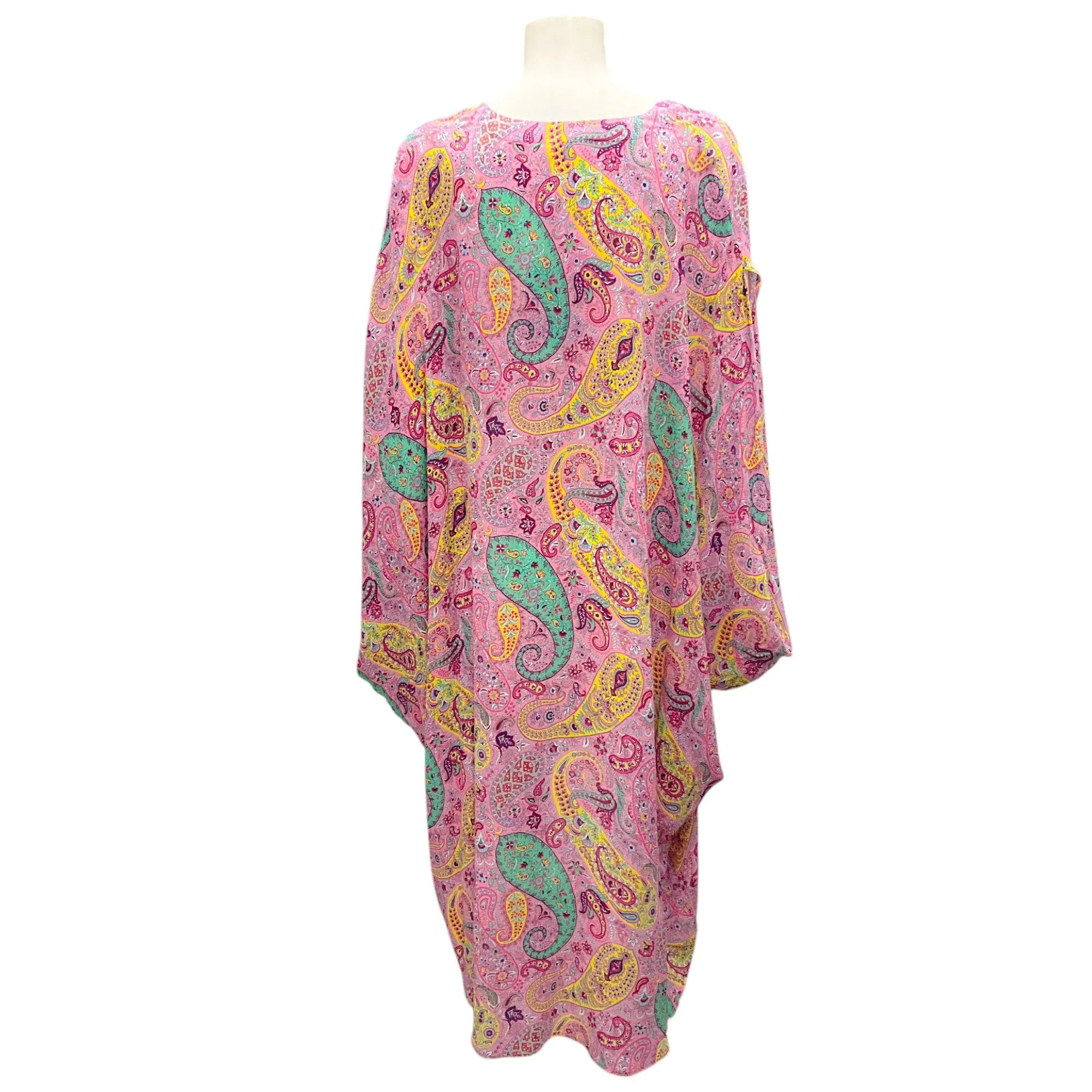 Etro Pink Multi 2022 Paisley Printed Crepe Tunic Dress