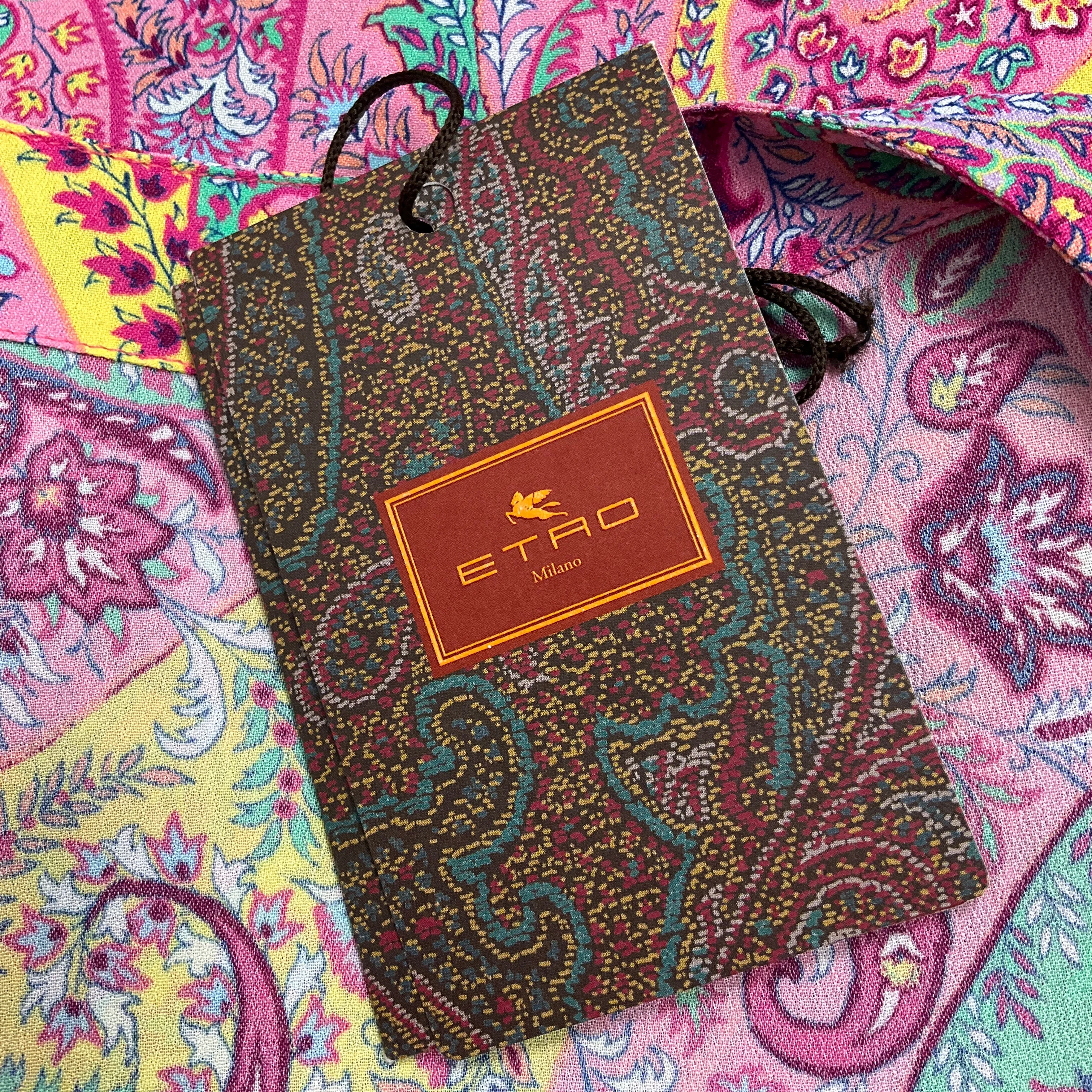 Etro Pink Multi 2022 Paisley Printed Crepe Tunic Dress