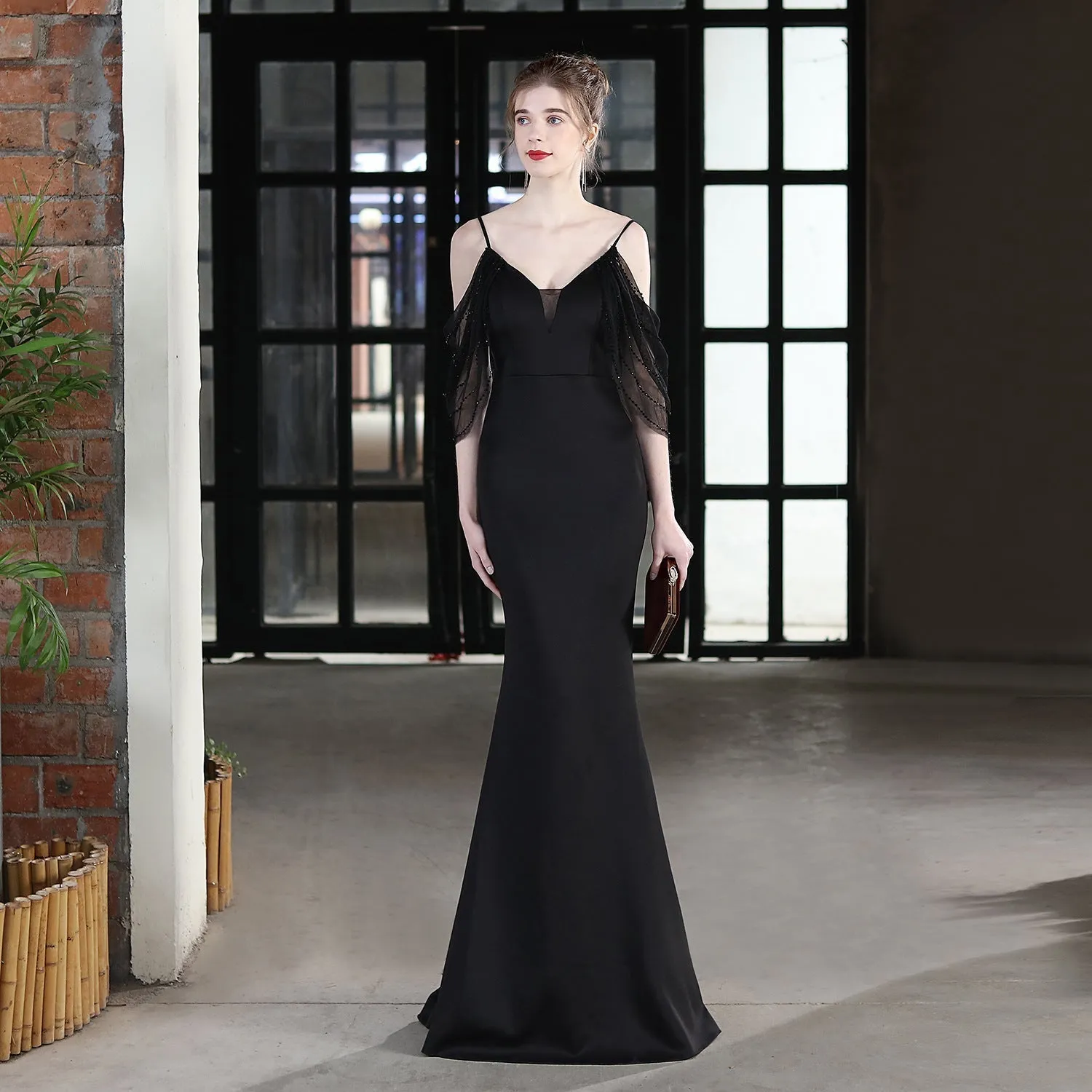 Evelyn V-Neck Off The Graceful Shoulder Mermaid Prom Dress