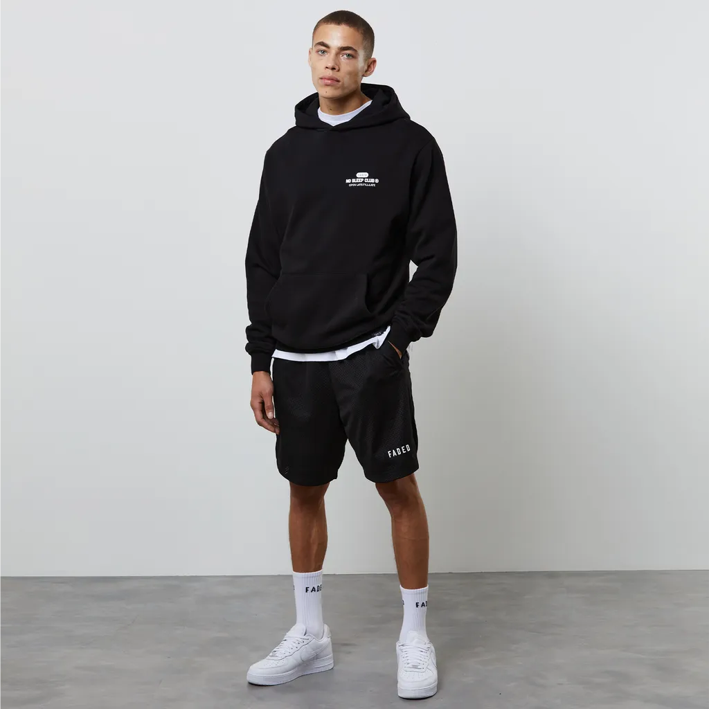 Faded No Sleep Club Late Night Hoodie Black