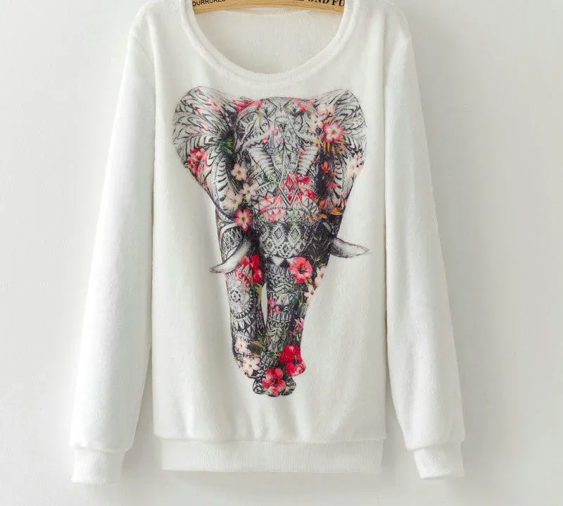 Fashion Women Long Sleeve Flannel Tracksuit Hoodie Dream Catcher Print Casual Pullover Sweatshirt