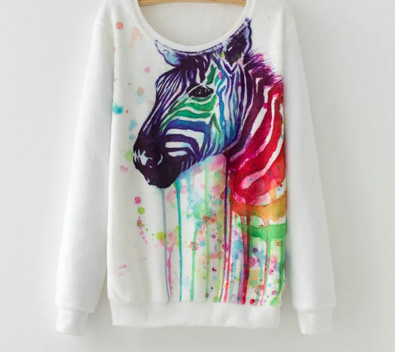 Fashion Women Long Sleeve Flannel Tracksuit Hoodie Dream Catcher Print Casual Pullover Sweatshirt