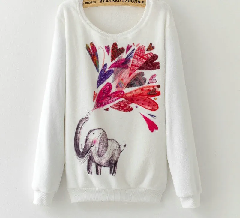 Fashion Women Long Sleeve Flannel Tracksuit Hoodie Dream Catcher Print Casual Pullover Sweatshirt