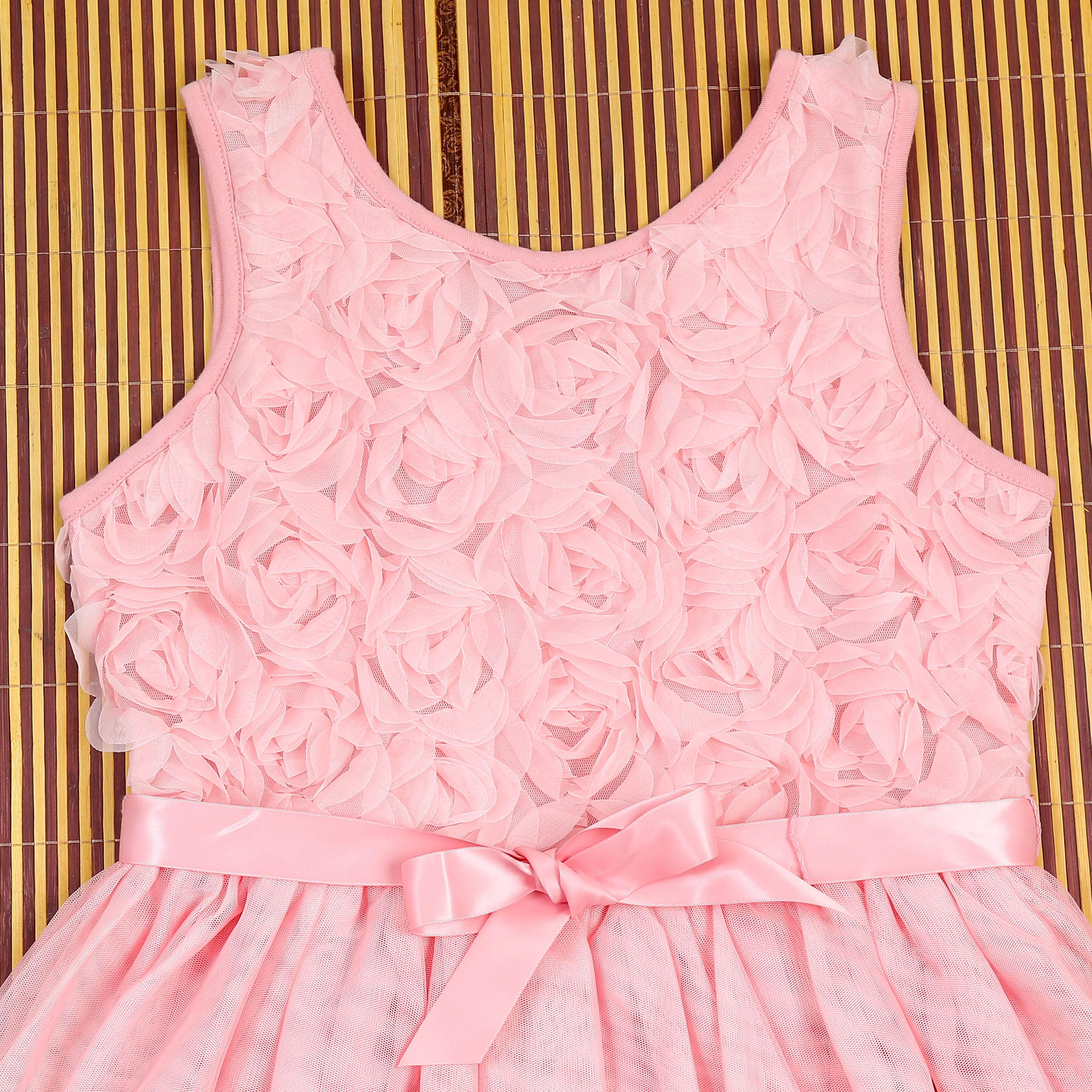 Floral Salmon Pink Girls Dress