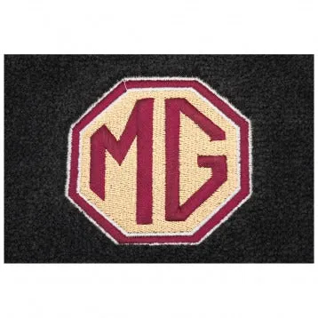 FOOTWELL MATS, MGA EMBROIDERED ULTRA PLUSH, BLACK