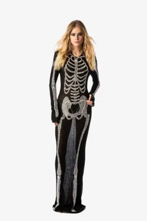 Full Sleeve Skeleton Cashmere Jersey Dress
