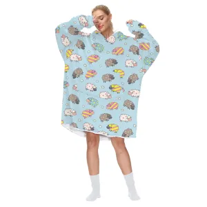 Fun Patterned Unisex Oversized Wearable Blanket