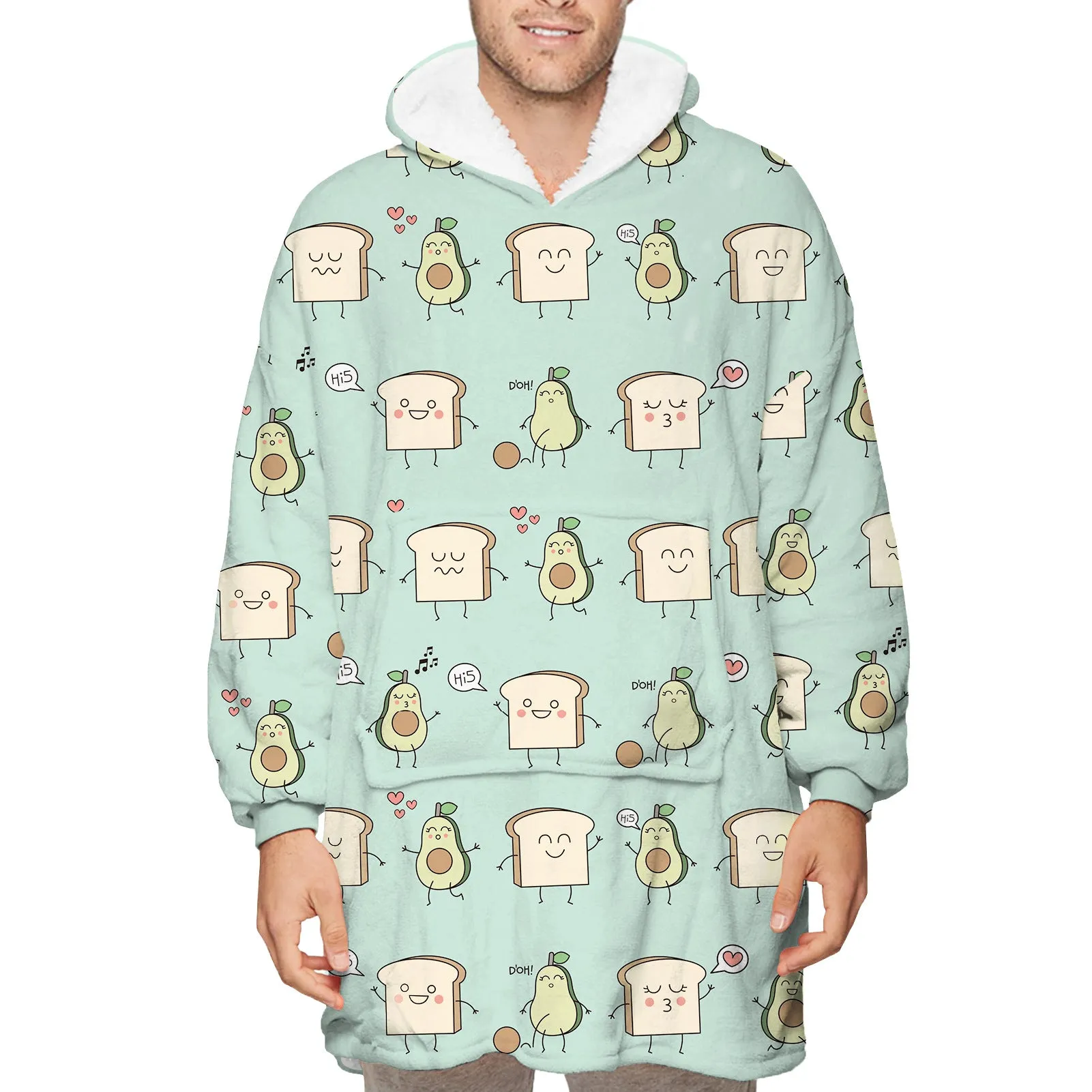 Fun Patterned Unisex Oversized Wearable Blanket