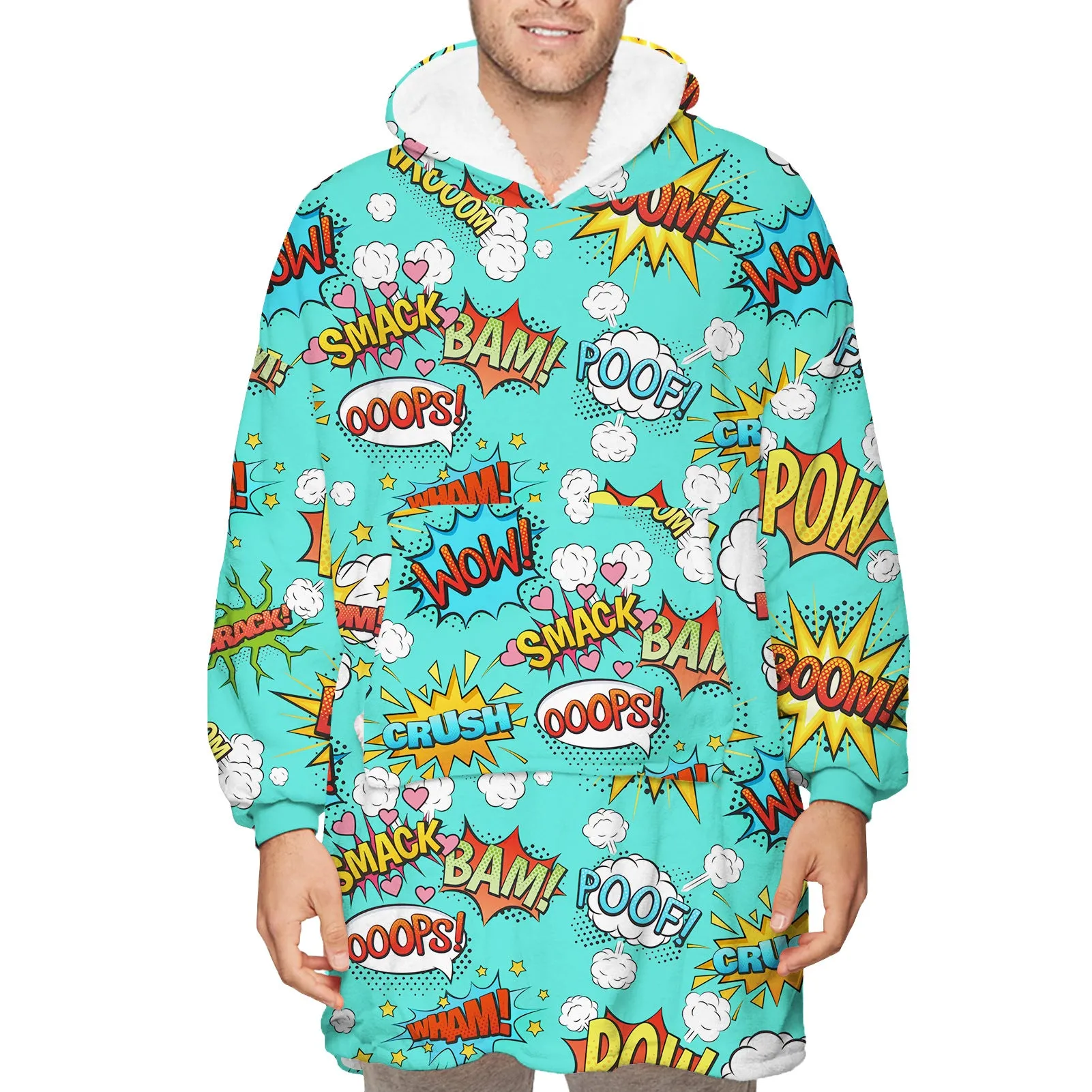Fun Patterned Unisex Oversized Wearable Blanket