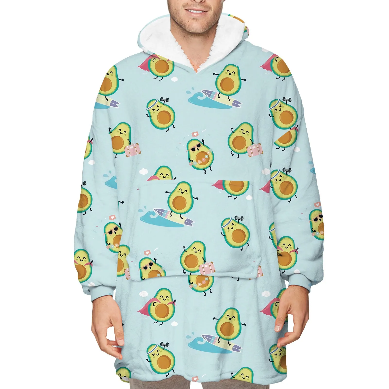 Fun Patterned Unisex Oversized Wearable Blanket