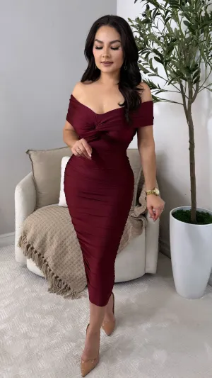 GABRIELA BURGUNDY DRESS