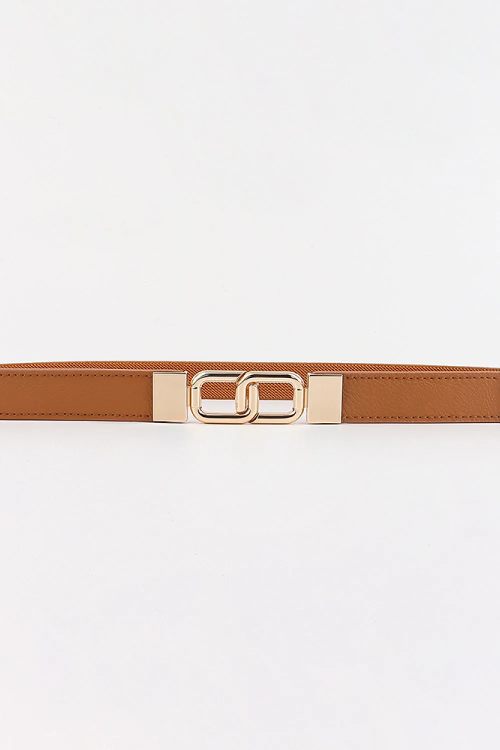 Geometric Rose Gold Double-Buckle Stretch Belt