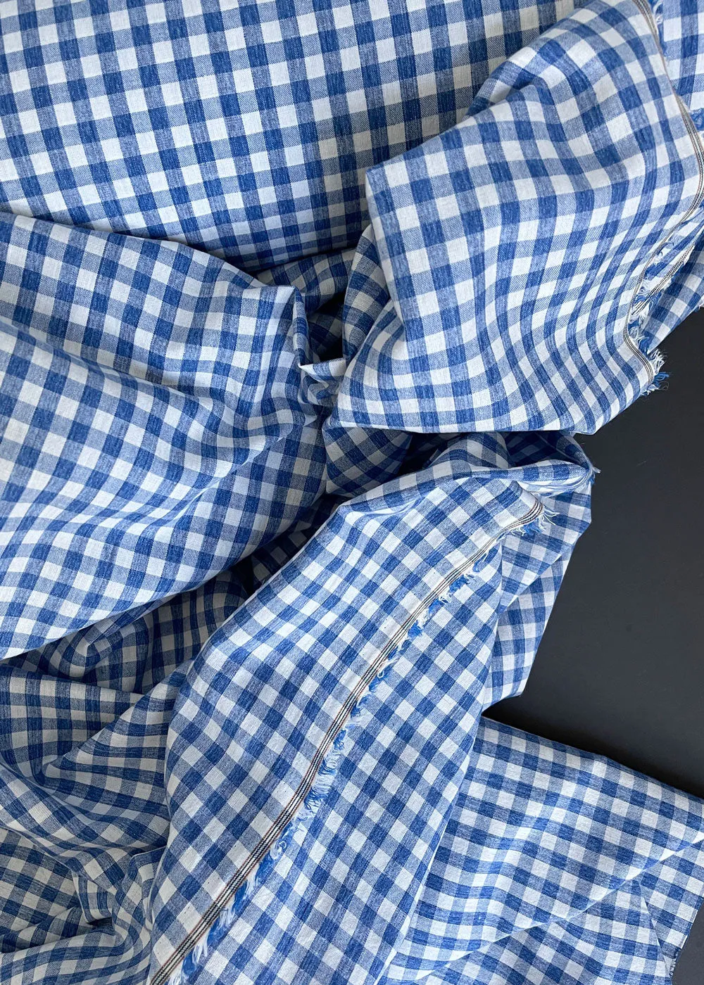 Getaway Cotton Gingham, Classic Blue
