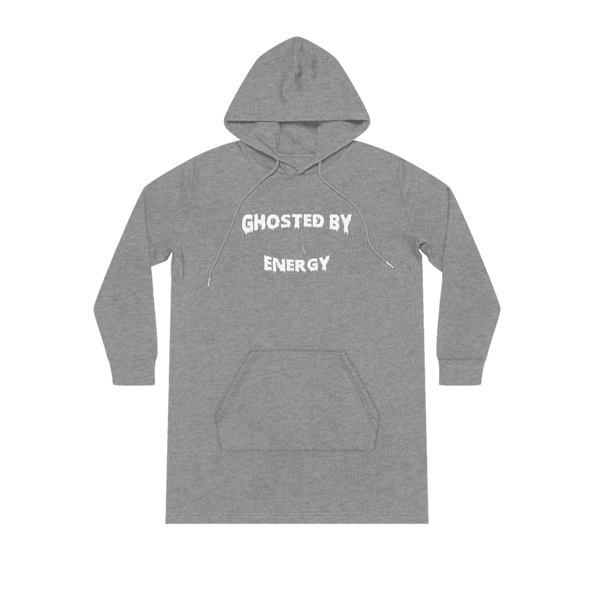 Ghosted by Energy with Spooky Ghosts, Women's Streeter Organic Hoodie Dress (Dark), Printed