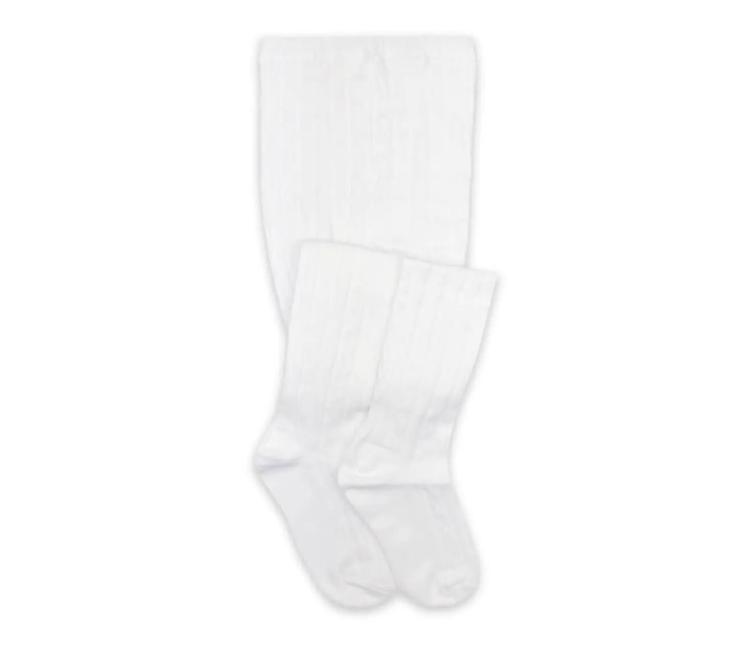 Girls Classic White Cable Knit Tights
