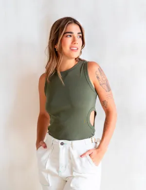 Green Top Modern Cut-Out Design