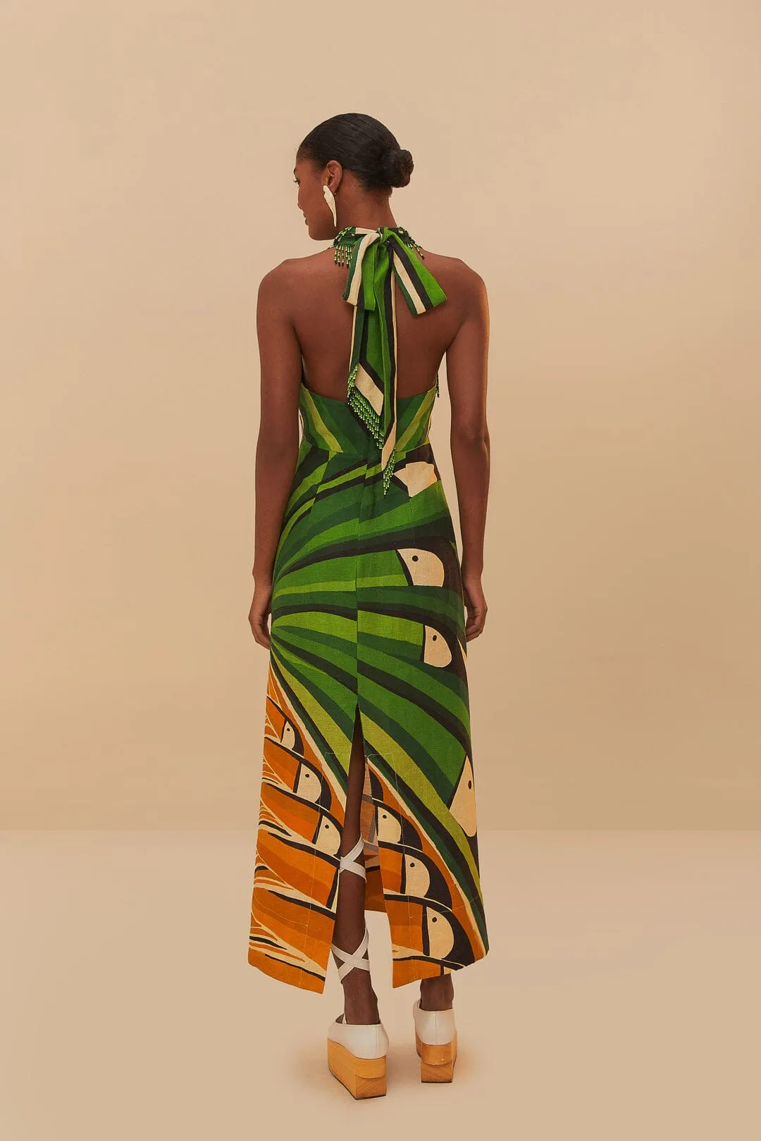 Green Toucan Tree Maxi Dress